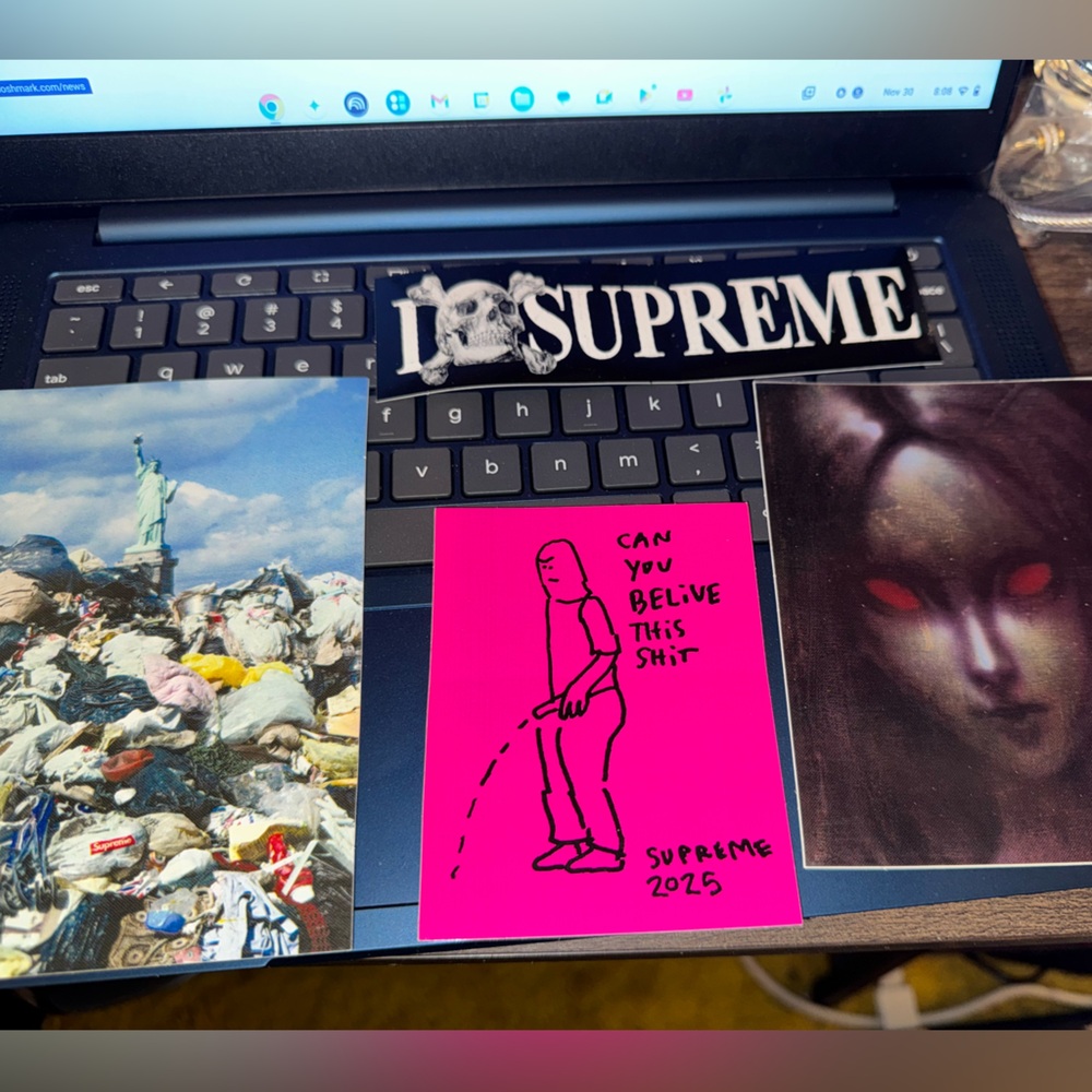 Supreme Pink and Black Sticker Collection